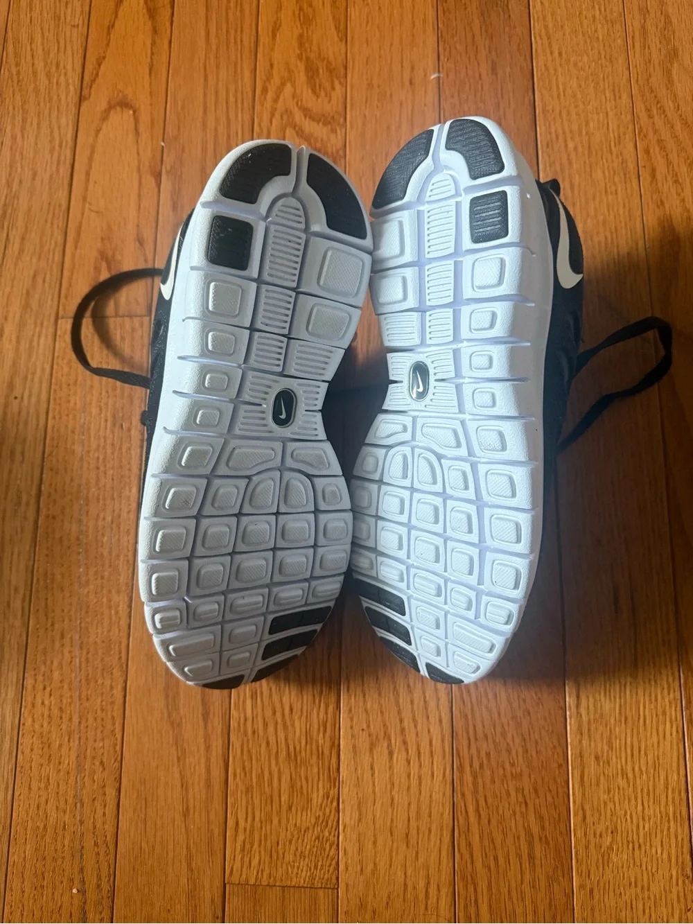 Nike Kids Black and White Mesh Lace-Up Sneakers